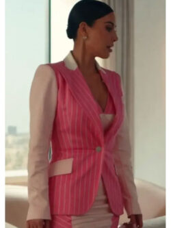 TV Series All’s Fair 2025 Kim Pink Pinstripe Blazer