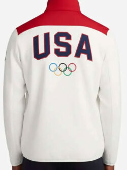 Team USA Winter Olympic 2026 White Track Jacket New