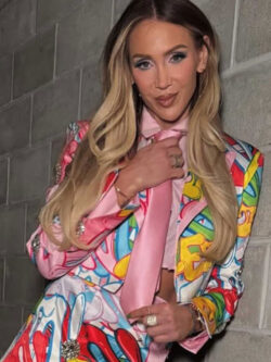 New WWE Smackdown 2025 Ashley Fliehr Graffiti-Print Jacket