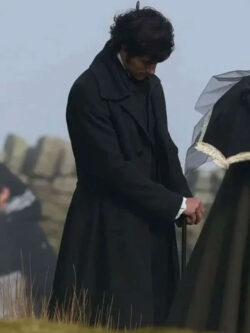 Wuthering Heights Jacob Elordi Black Wool Coat New