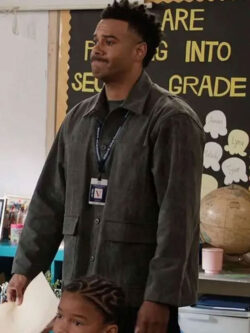 Abbott Elementary Zack Fox Grey Jacket New