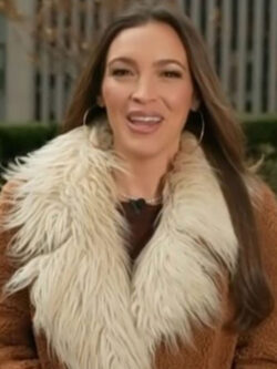 New Access Hollywood 2026 Emily Orozco Brown Sherpa Coat