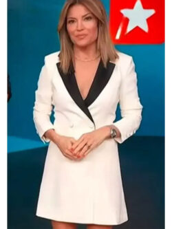 Access Hollywood 2026 Kit Hoover White Contrast Blazer Dress New