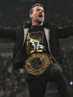 WWE Raw CM Punk Black Bomber Jacket New