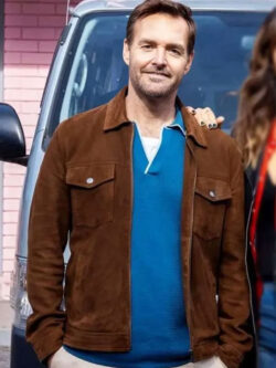 Will Forte Sunny Nights S01 Suede Leather Jacket New
