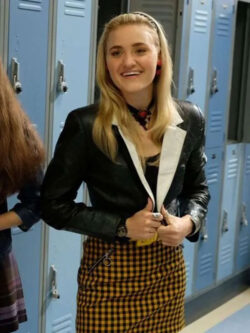 AJ Michalka Schooled Black Leather Jacket New