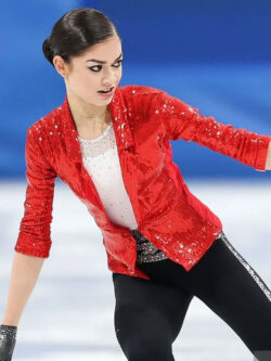 Adeliia Petrosian Milano Cortina 2026 Winter Olympics Sequin Shirt New