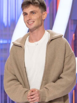 American Idol S24 Braden Rumfelt Beige Sweater Jacket New