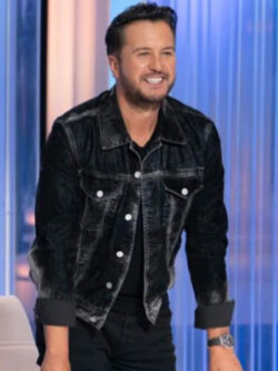 American Idol S24 Luke Bryan Black Washed Denim Jacket New