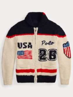 Winter Olympics Team USA Wool Cardigan New