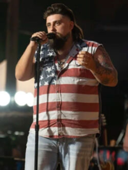 New American Idol S24 Bryant Thomas American Flag Print Shirt