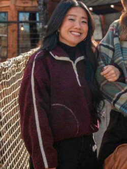 Wild Vacation Rentals Shery Cola Burgundy Sherpa Fleece Jacket New