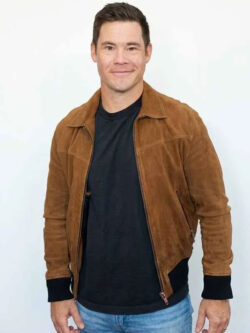 Adam Devine Super Bowl 2026 Brown Suede Jacket New