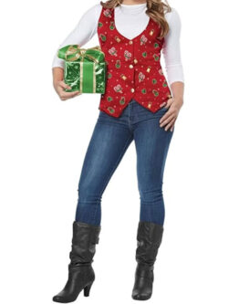 Women Red Christmas Holiday Vest
