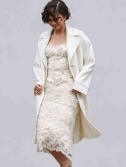 Zendaya Paris 2026 Off White Wool Coat New